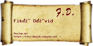 Fikó Dávid névjegykártya