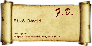 Fikó Dávid névjegykártya